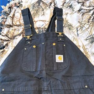 Carhartt Black Overalls with Brass Accents